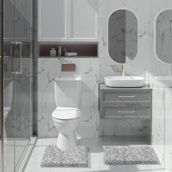 New 24x17 Bathroom Rug, Soft Plush Non-Slip Washable Mat for Shower & Sink Area - Picture 8 of 8